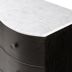 Tiago Marble Chest-Polished White Marble