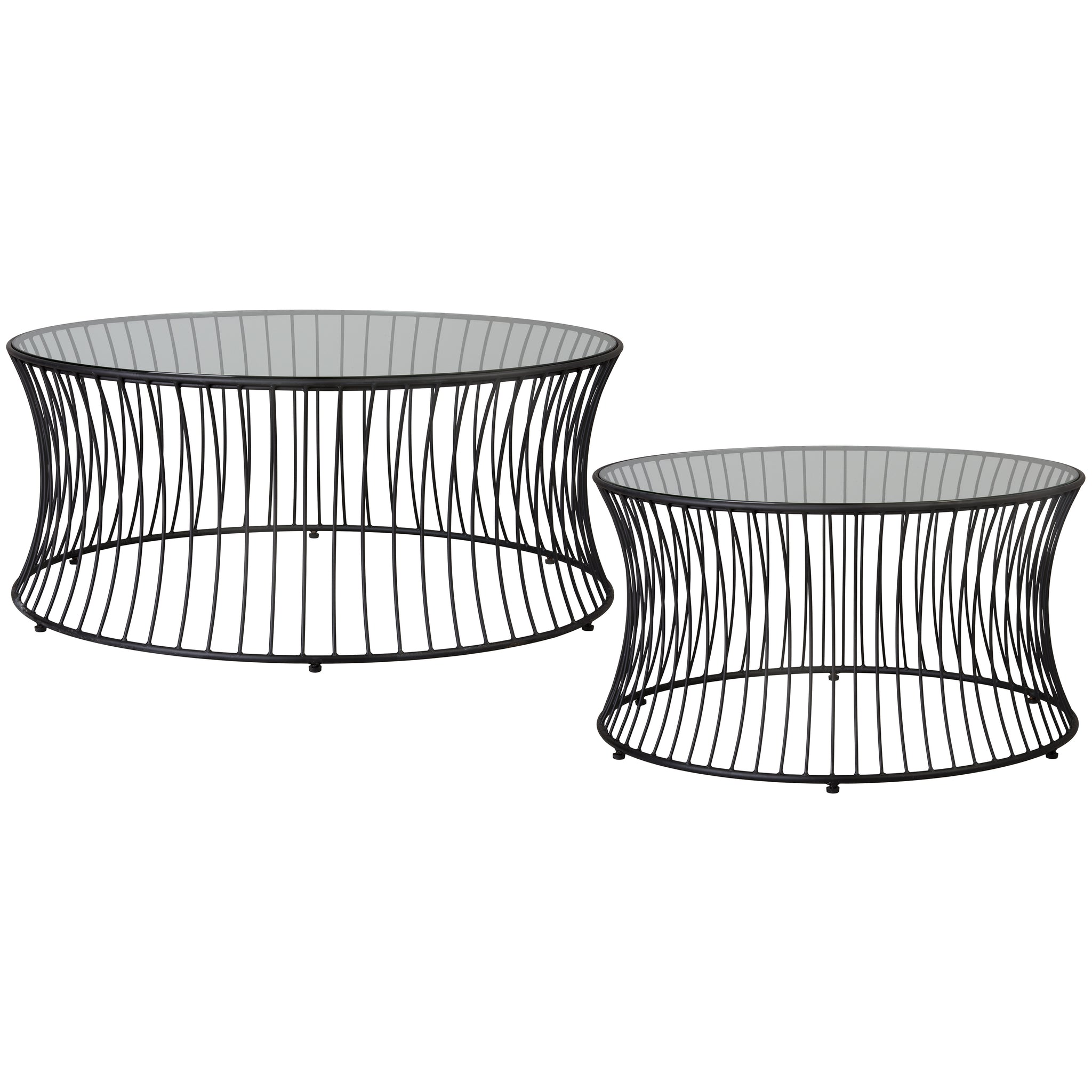 Cage Set of 2 Round Coffee Tables