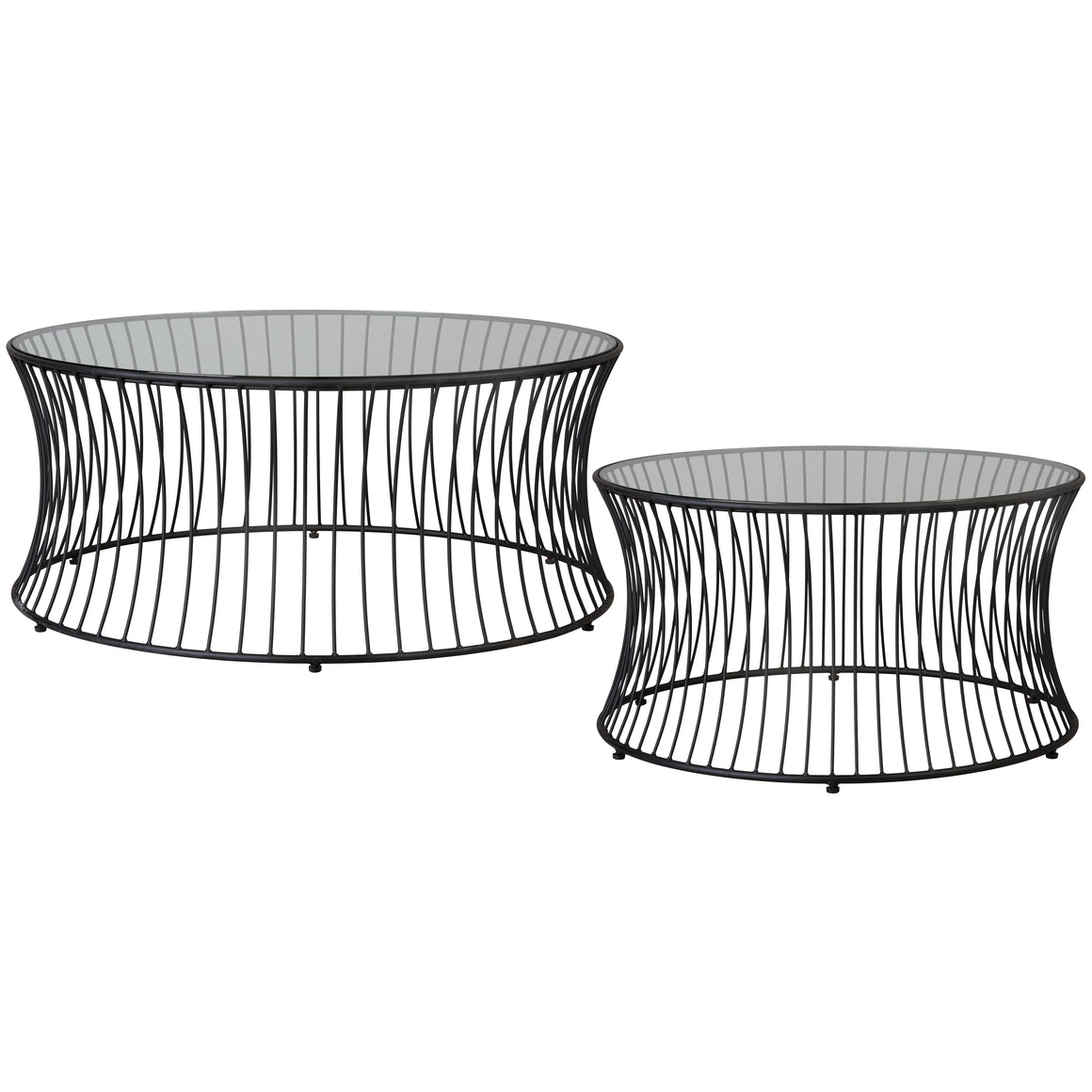 Cage Set of 2 Round Coffee Tables