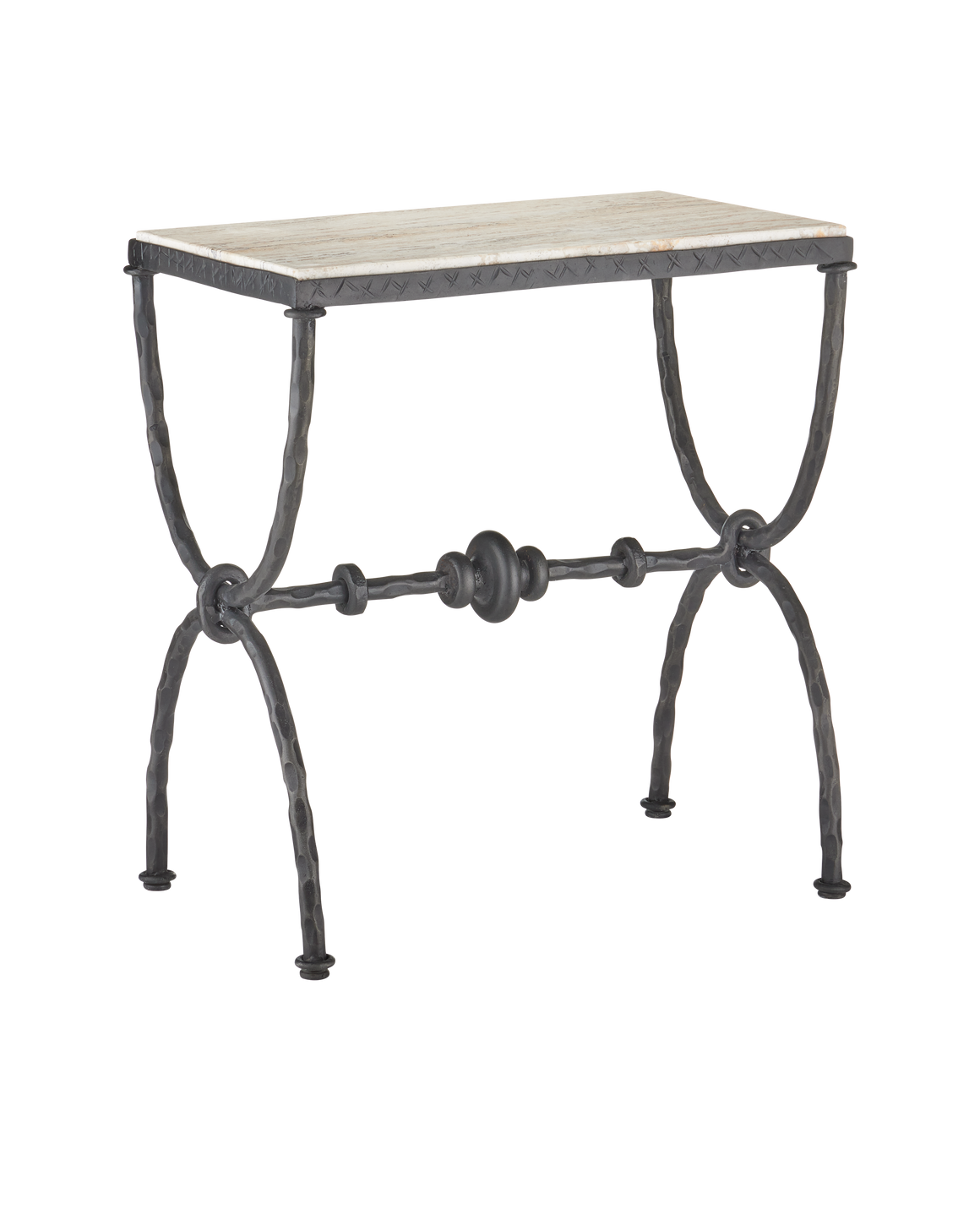 Agora White Travertine Side Table