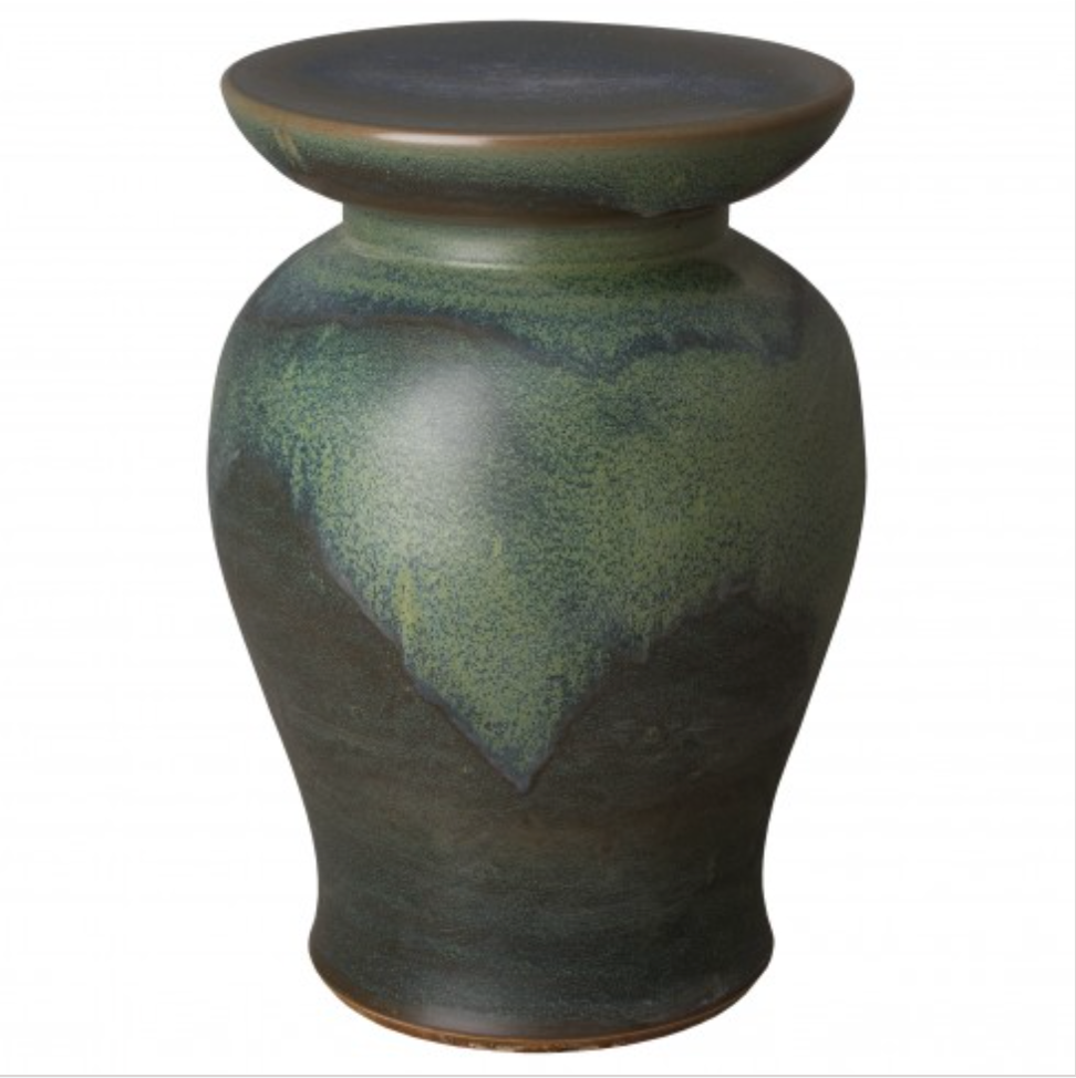 Garden Stool - Verdigris Glaze