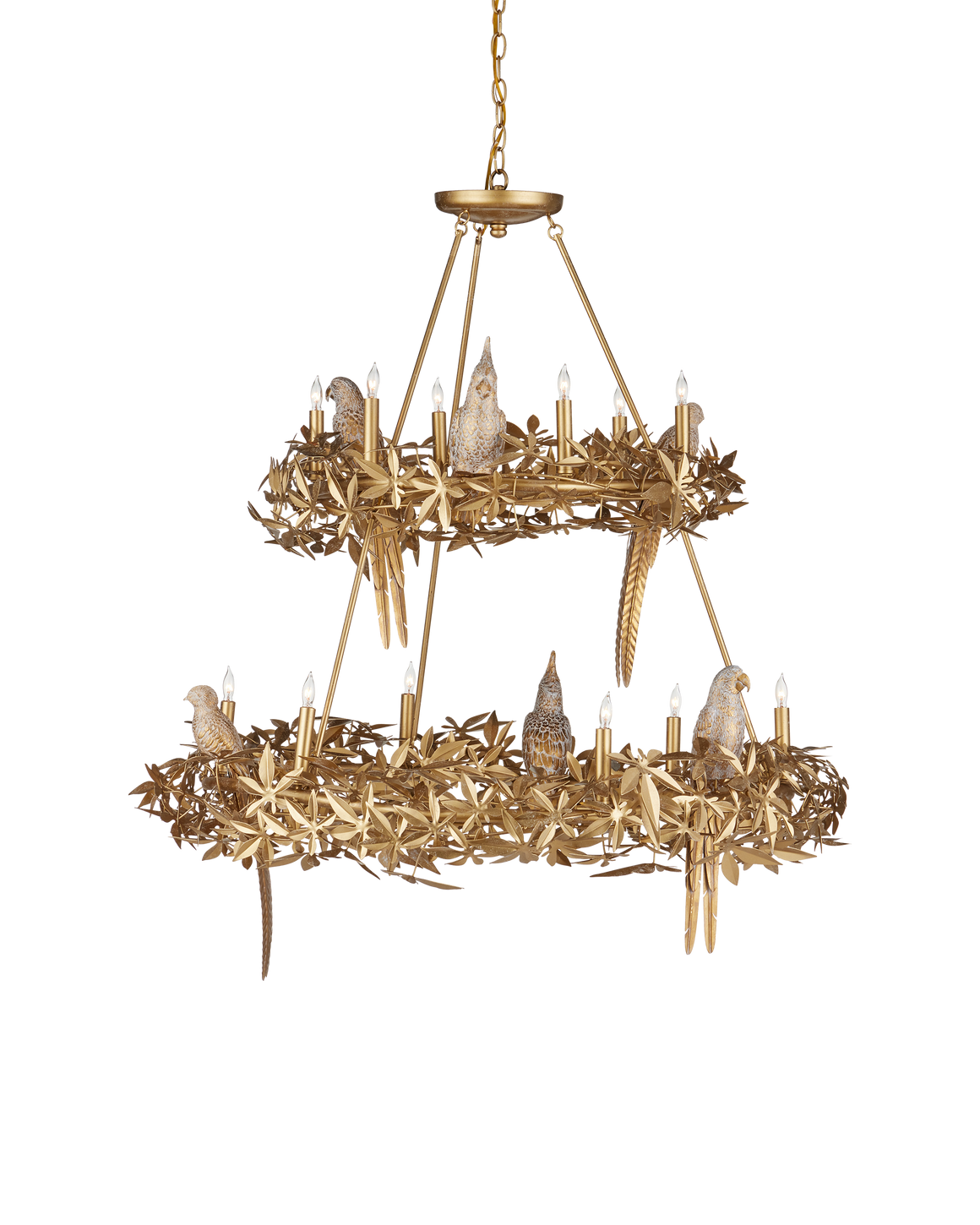 Aviary Gold Two-Tier Chandelier