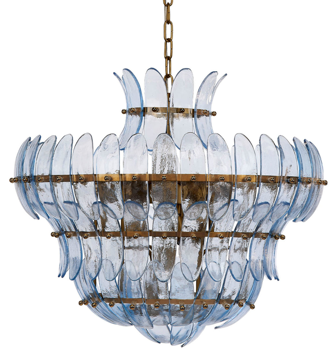 Arcade 10-Light Blown Glass Chandelier, Blue