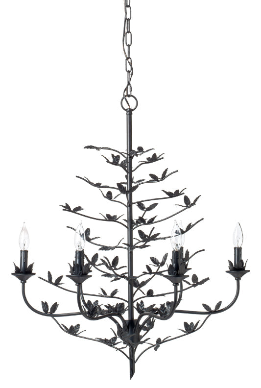 Blooming Iron 6-Light Chandelier, Black