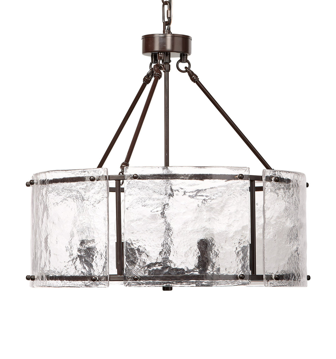 Glenn Large Round Metal 6-Light Chandelier, Bronze