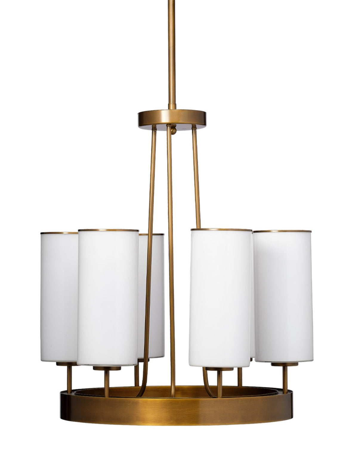 Kingdom Glass 6-Light Chandelier, Antique Brass