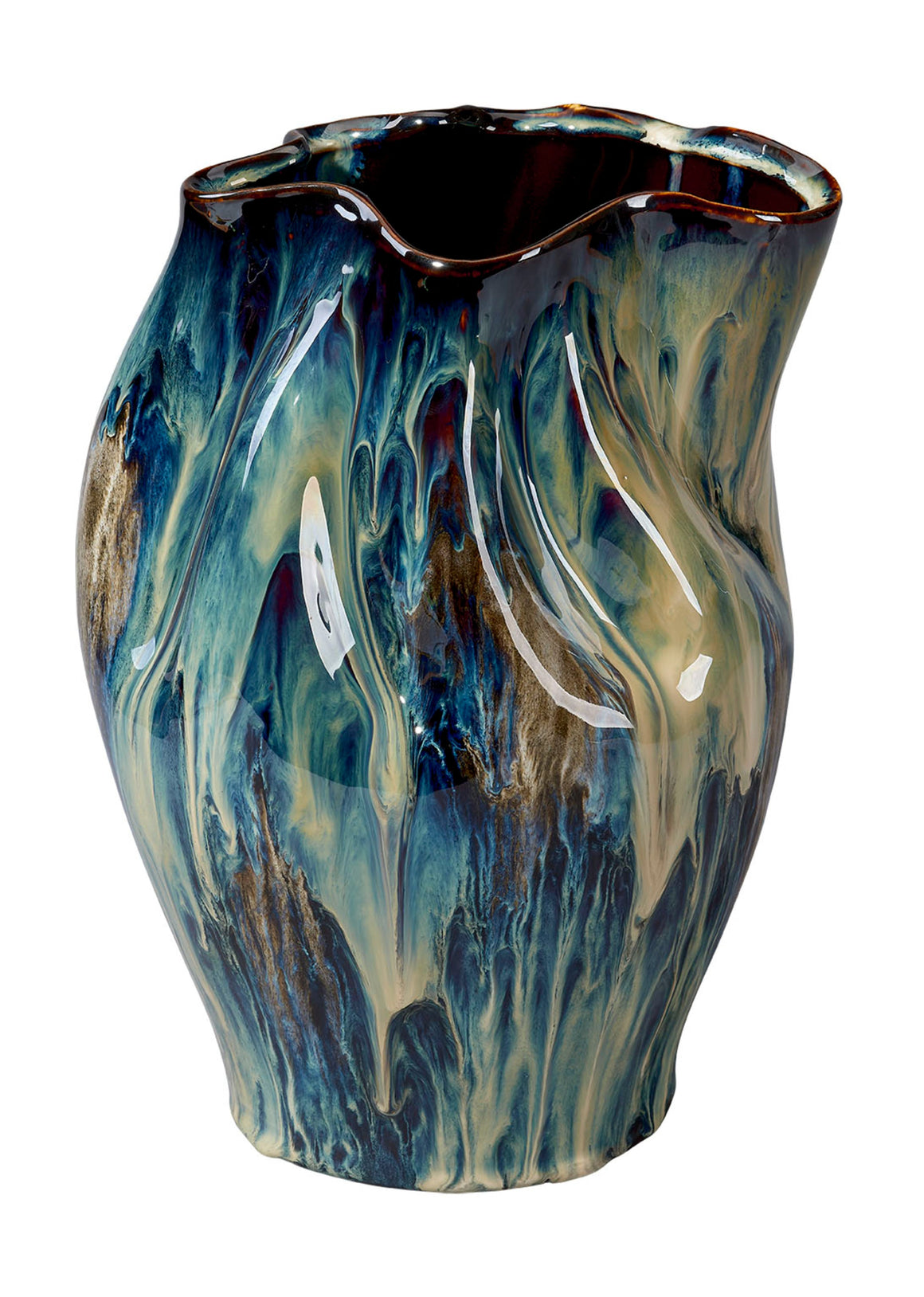 Whirl Ceramic Decorative Vase, Medium