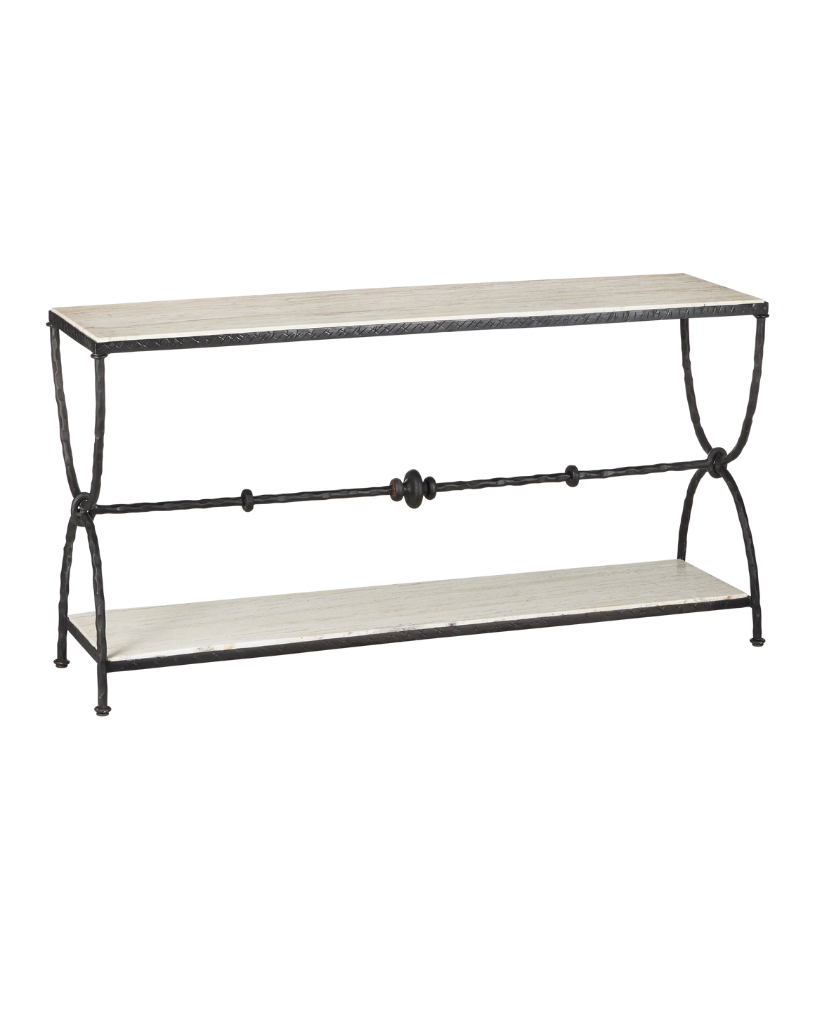 Agora White Travertine Console Table