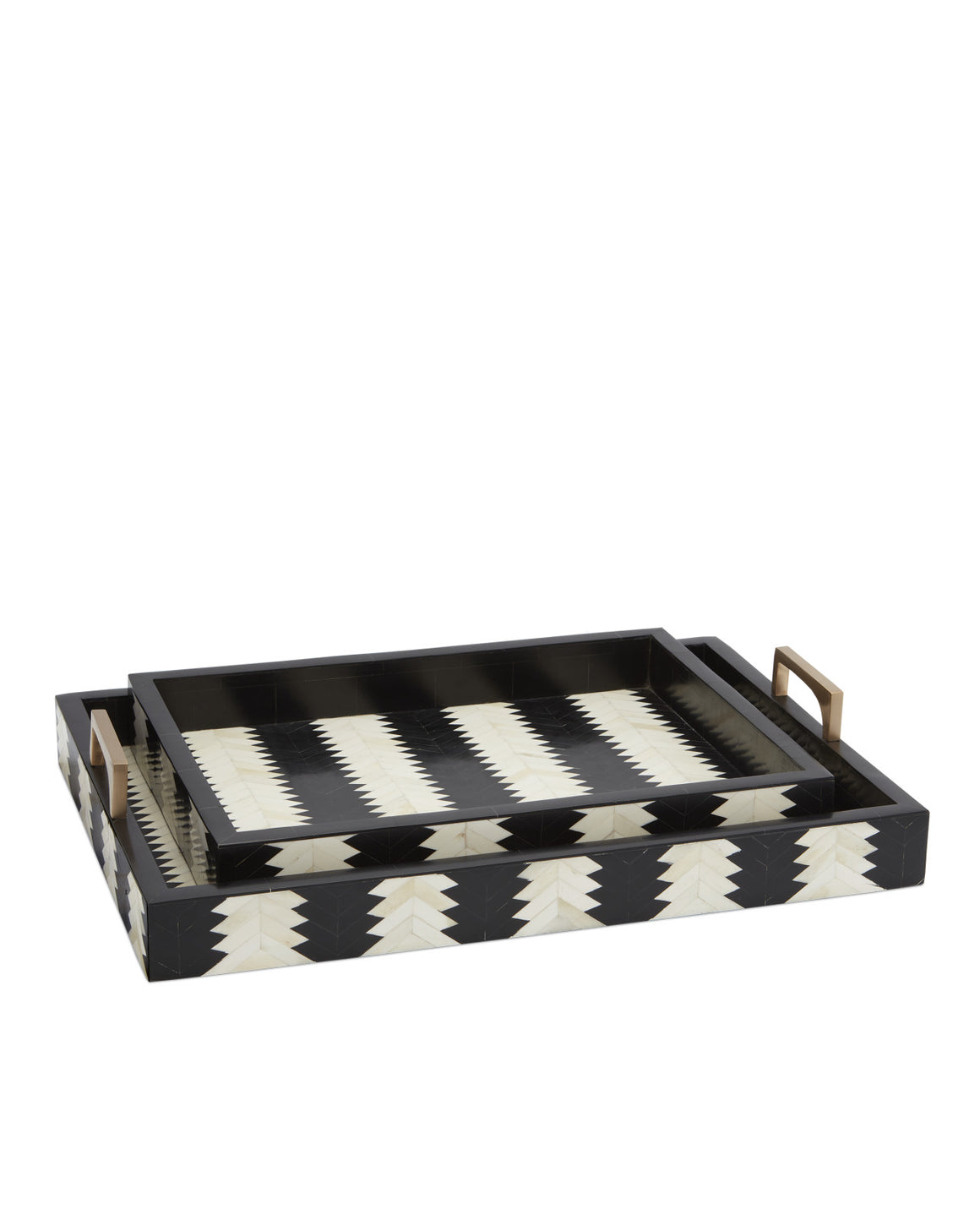 Arrow Black & White Tray Set of 2