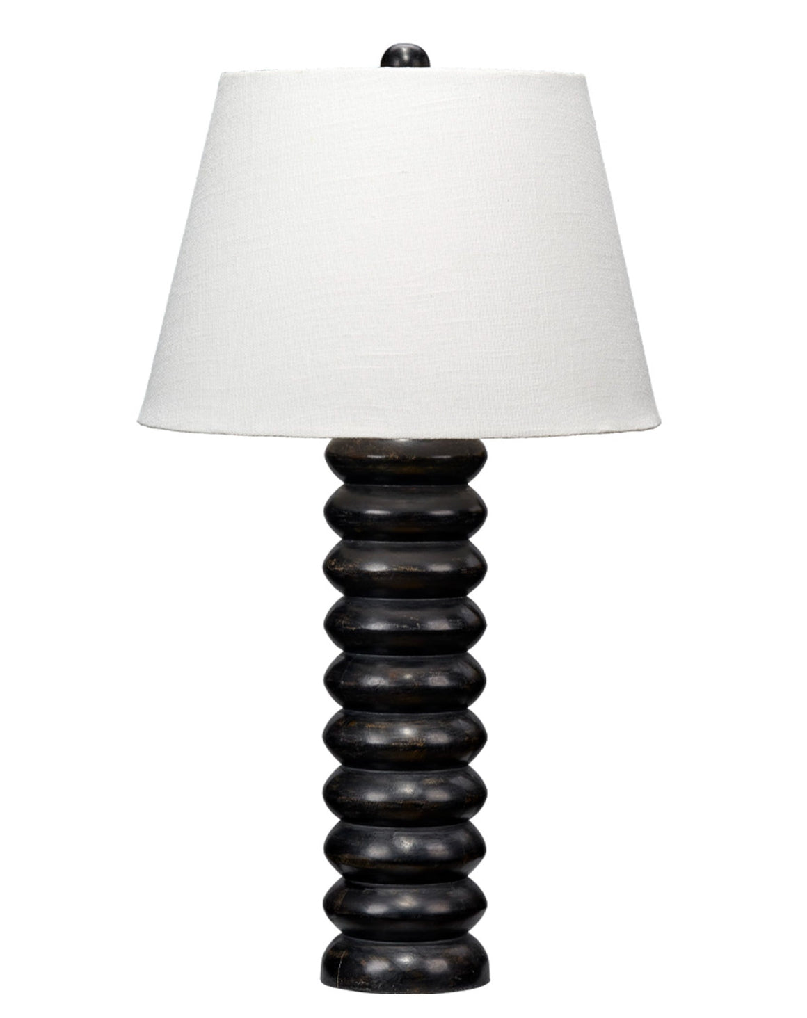 Abacus Mango Wood Table Lamp with Linen Shade
