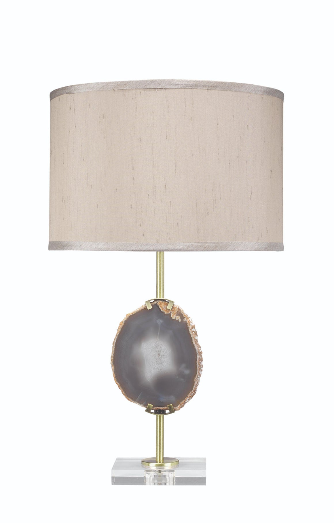 Agate Slice Table Lamp with Linen Shade
