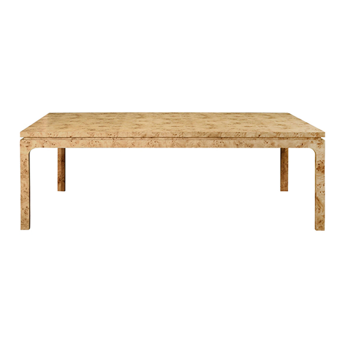 Adams Modern Dining Table in Burl Wood