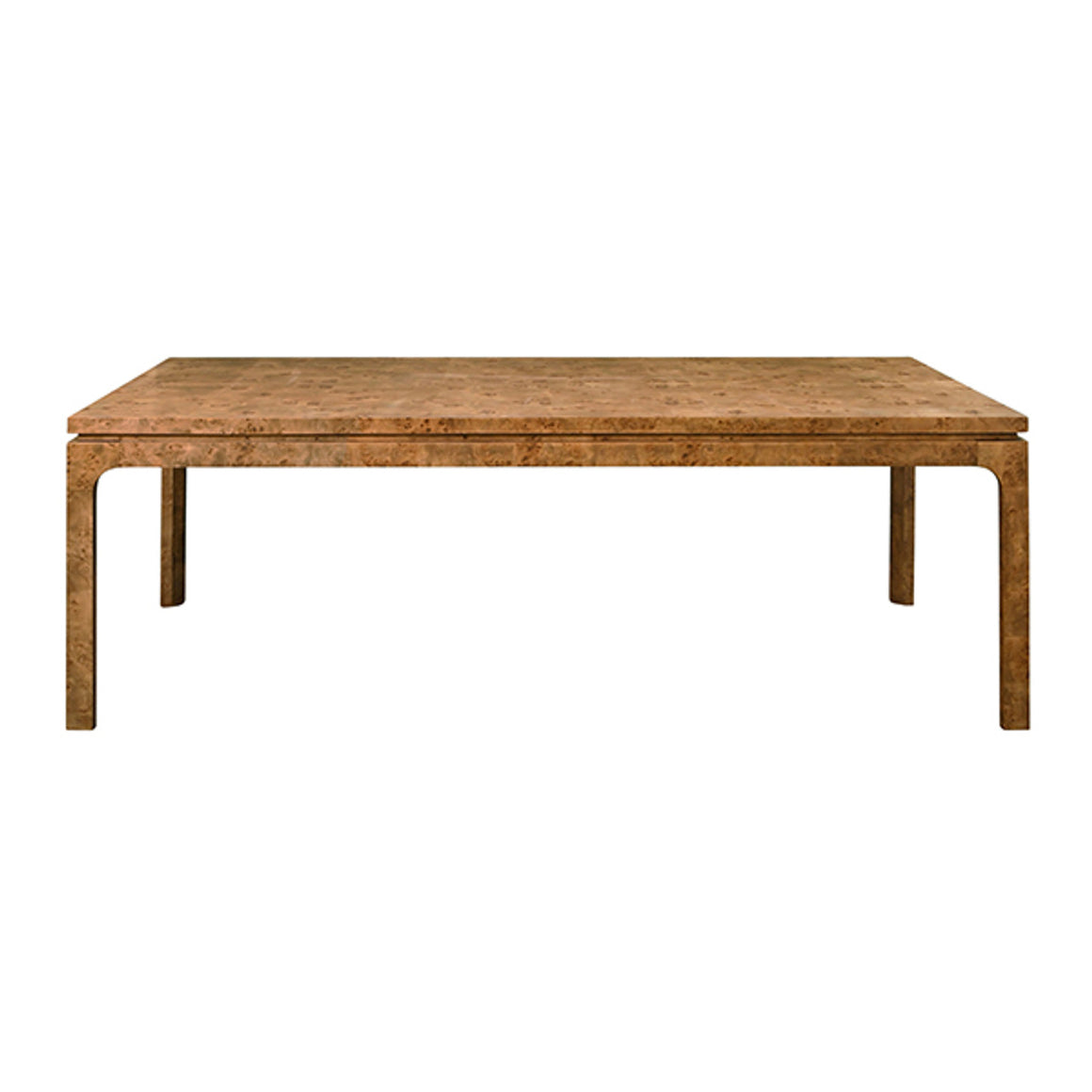 Adams Modern Dining Table in Dark Burl Wood