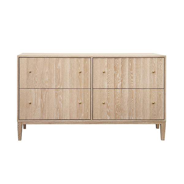 Angus Four Drawer Chest in Cerused Oak