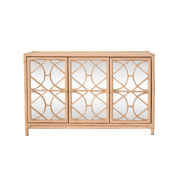 Aria Mirror in Natural Rattan