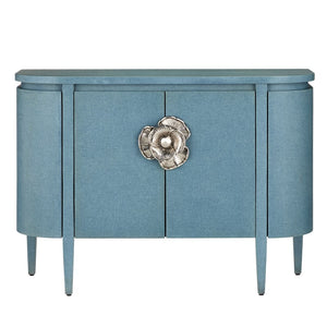 Briallen Blue Demi-Lune - Lacquered Linen/Polished Nickel