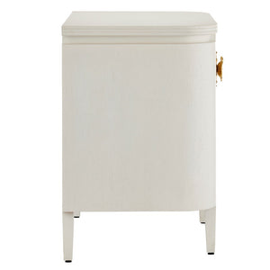 Currey and Company Briallen White Nightstand