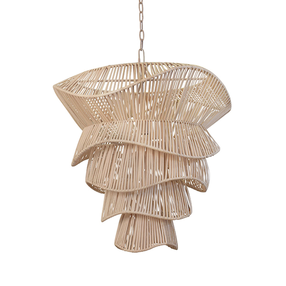 Cambry Organic Pendant Spun in Bleached Rattan