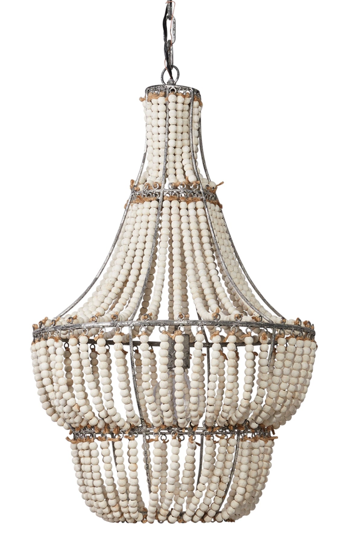 Blanca Wood Beaded 1-Light Chandelier