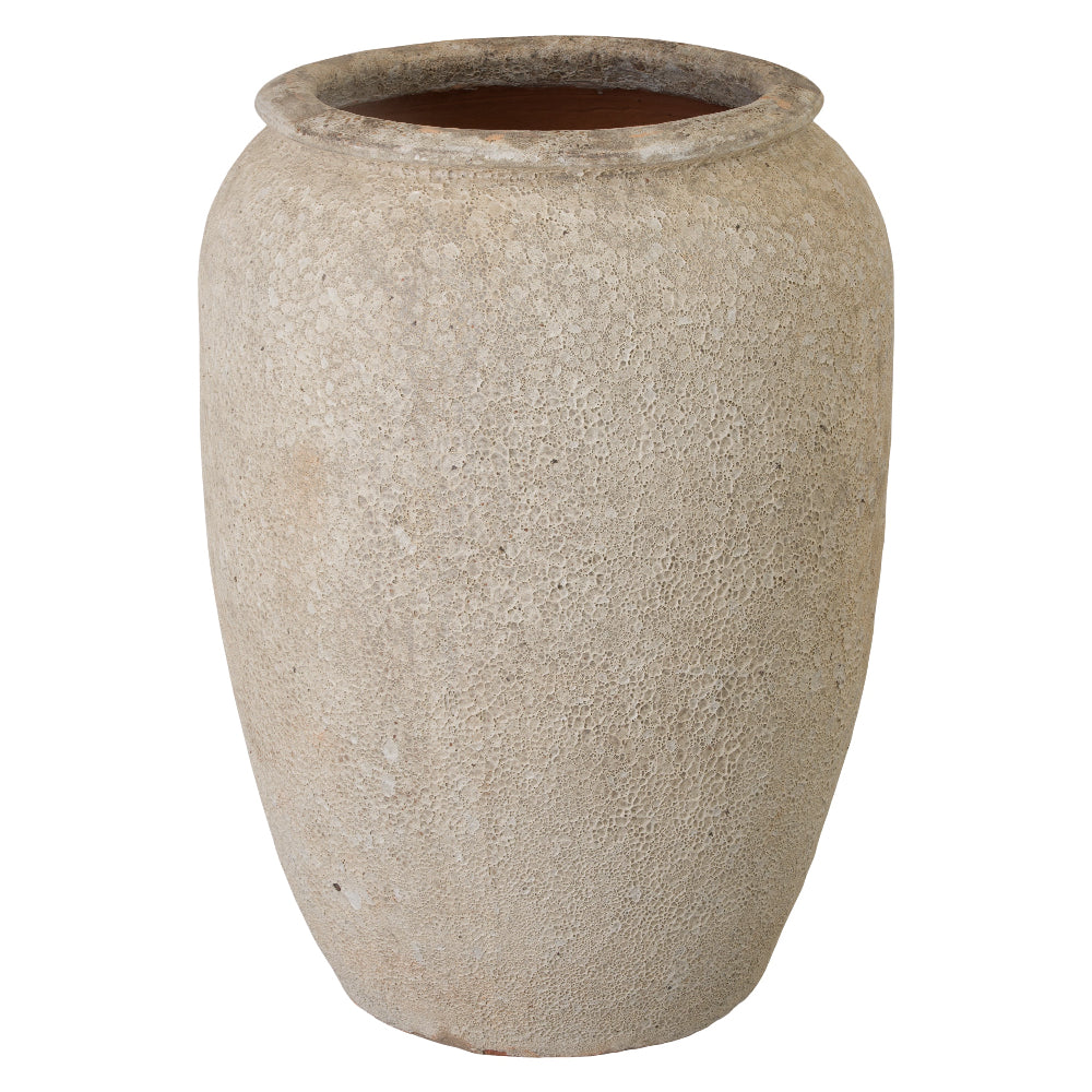 Large Textured Ceramic Jar – Reef White