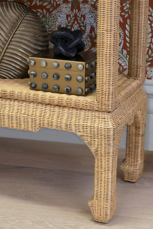 Cavalier Ming Style Etagere in Woven Rattan
