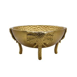 Elepha Textured Brass Bowl with Elephant Feet Detail