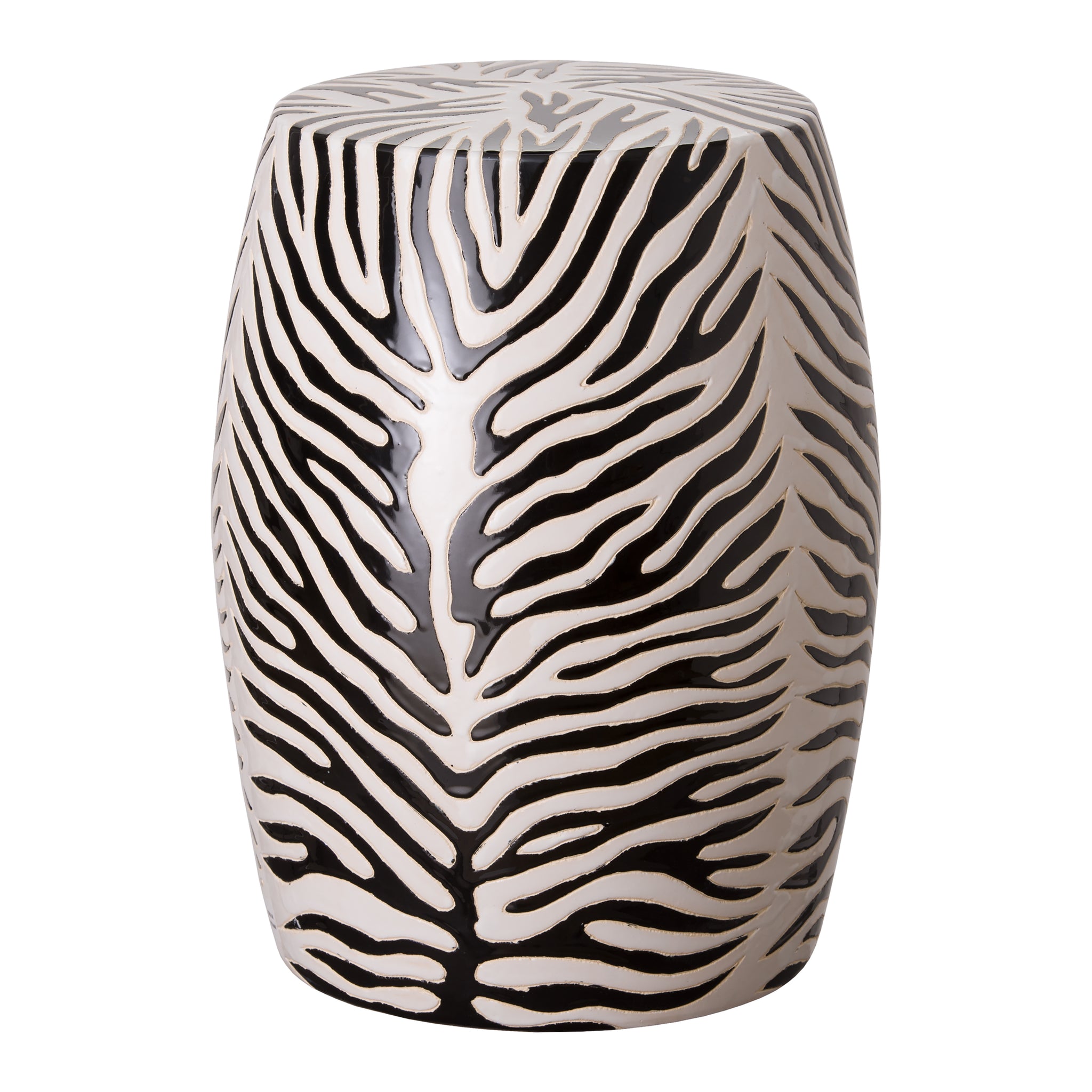 Zebra Garden Stool - Black & White