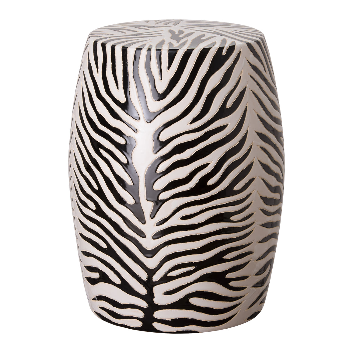 Zebra Garden Stool - Black & White
