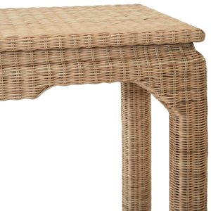 Fabian Ming Style Console Table in Woven Rattan