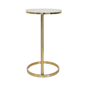 Farren Round Cigar Table with White Marble Top