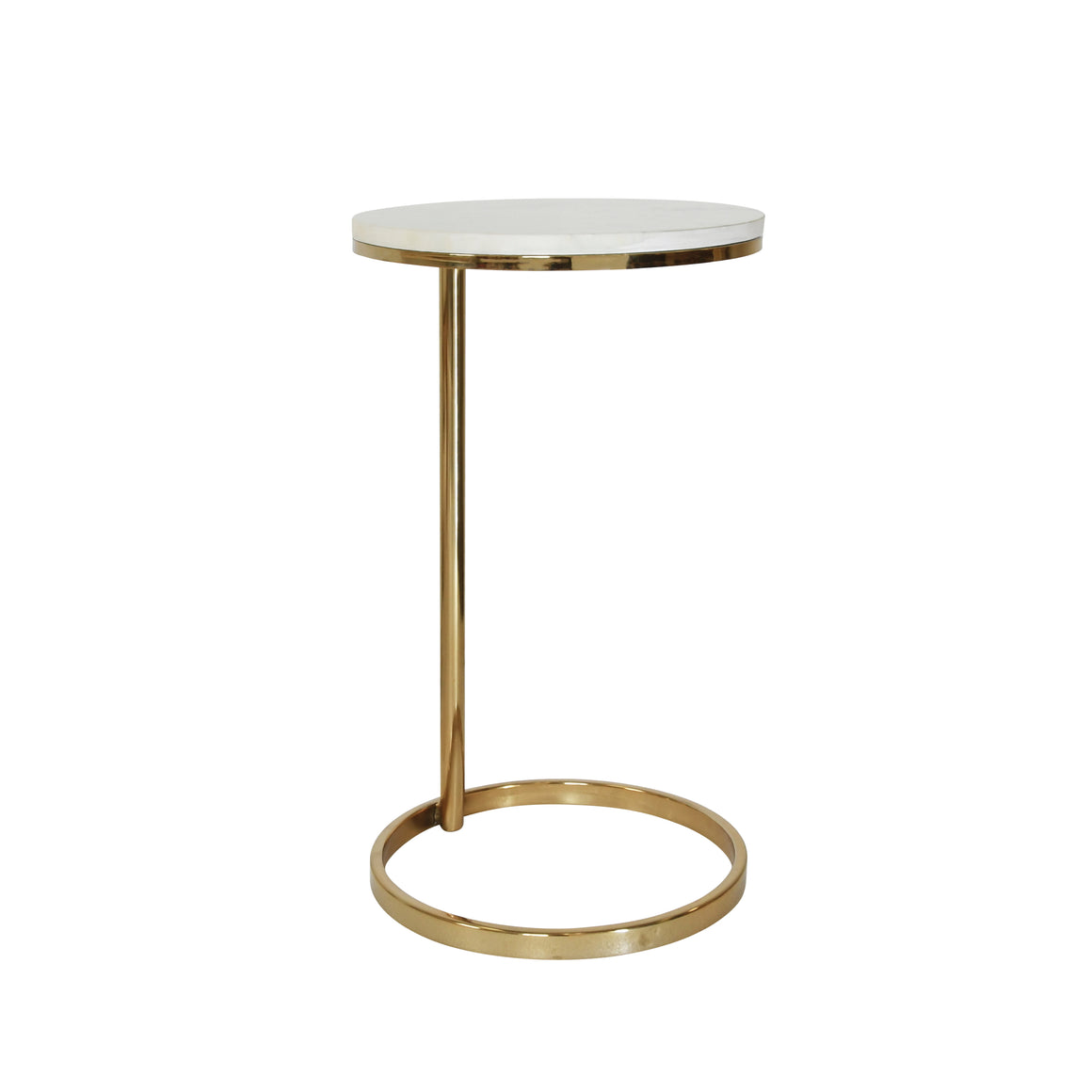 Farren Round Cigar Table with White Marble Top