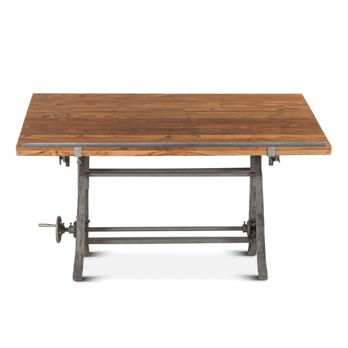 Artezia 62" Drafting Desk with Adjustable Crank in Natural Teak