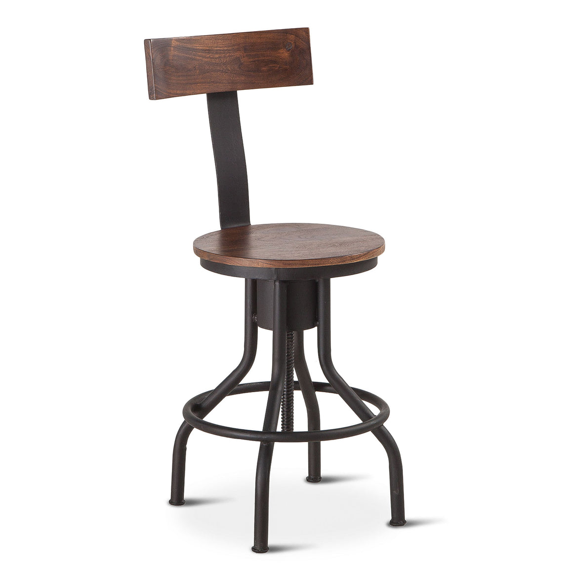 Artezia Height Adjustable Stool in Walnut Finish