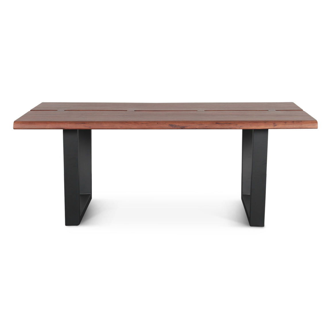 Yarrow 79" Dining Table in Light Sequoia with Gunmetal Legs