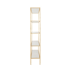 Goldie Ball Lined Etagere in Gold Leaf