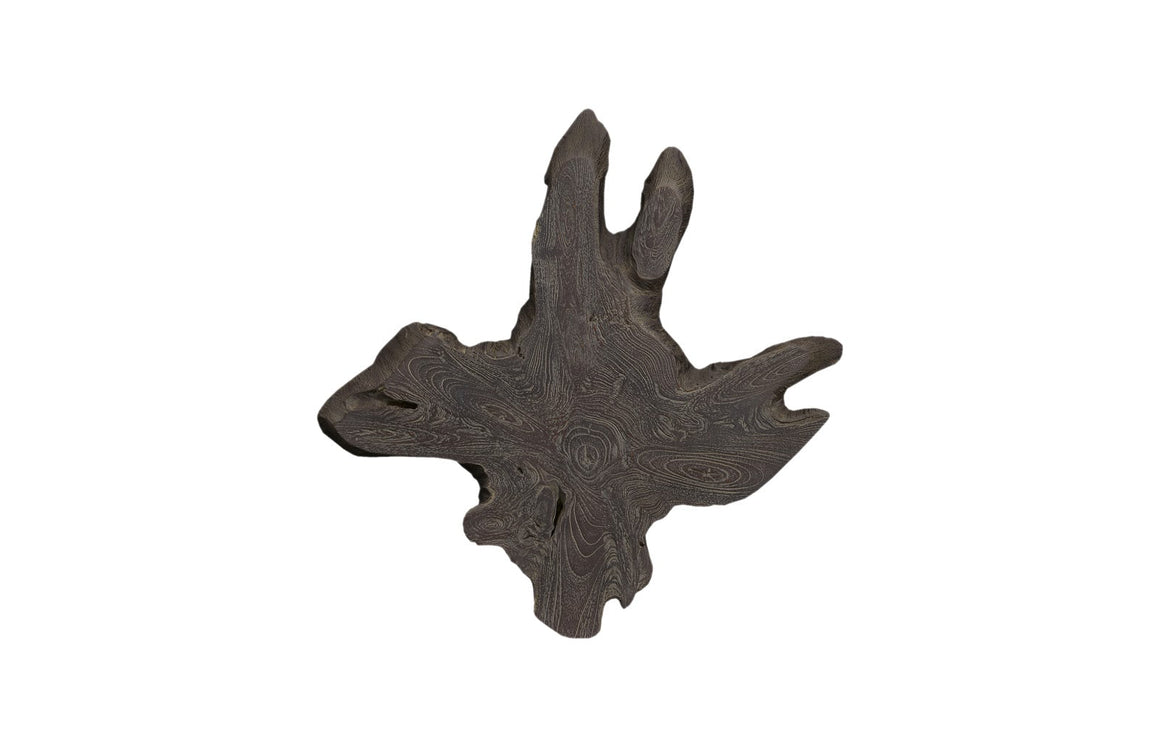 Freeform Teak Wall Slice, MD, Dark Gray