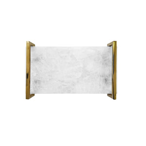 Jarvis White Quartz Tray with Brass Handles