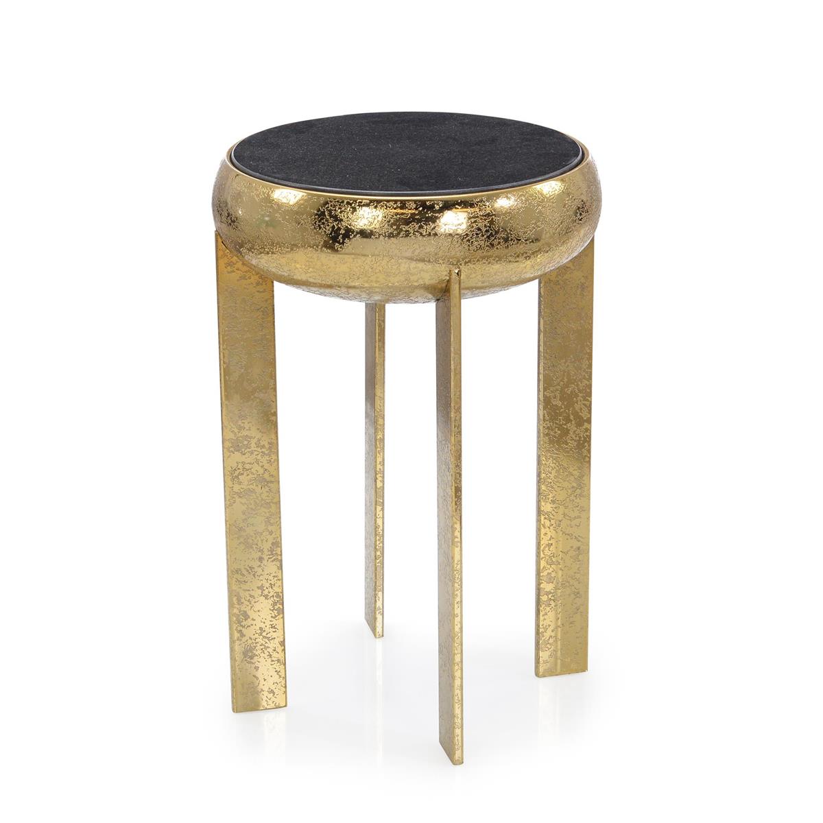 Annula Side Table, Black Marble