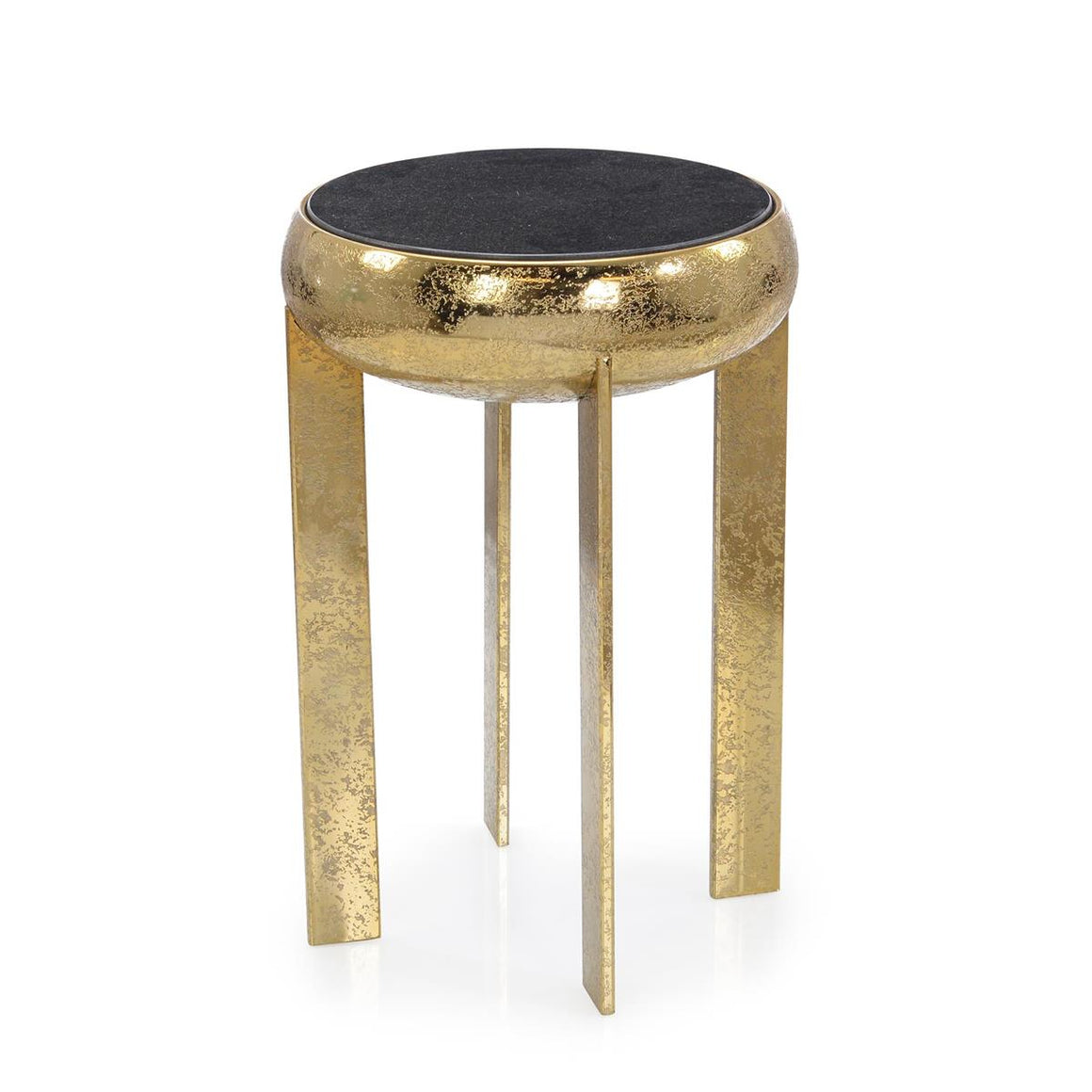 Annula Side Table, Black Marble