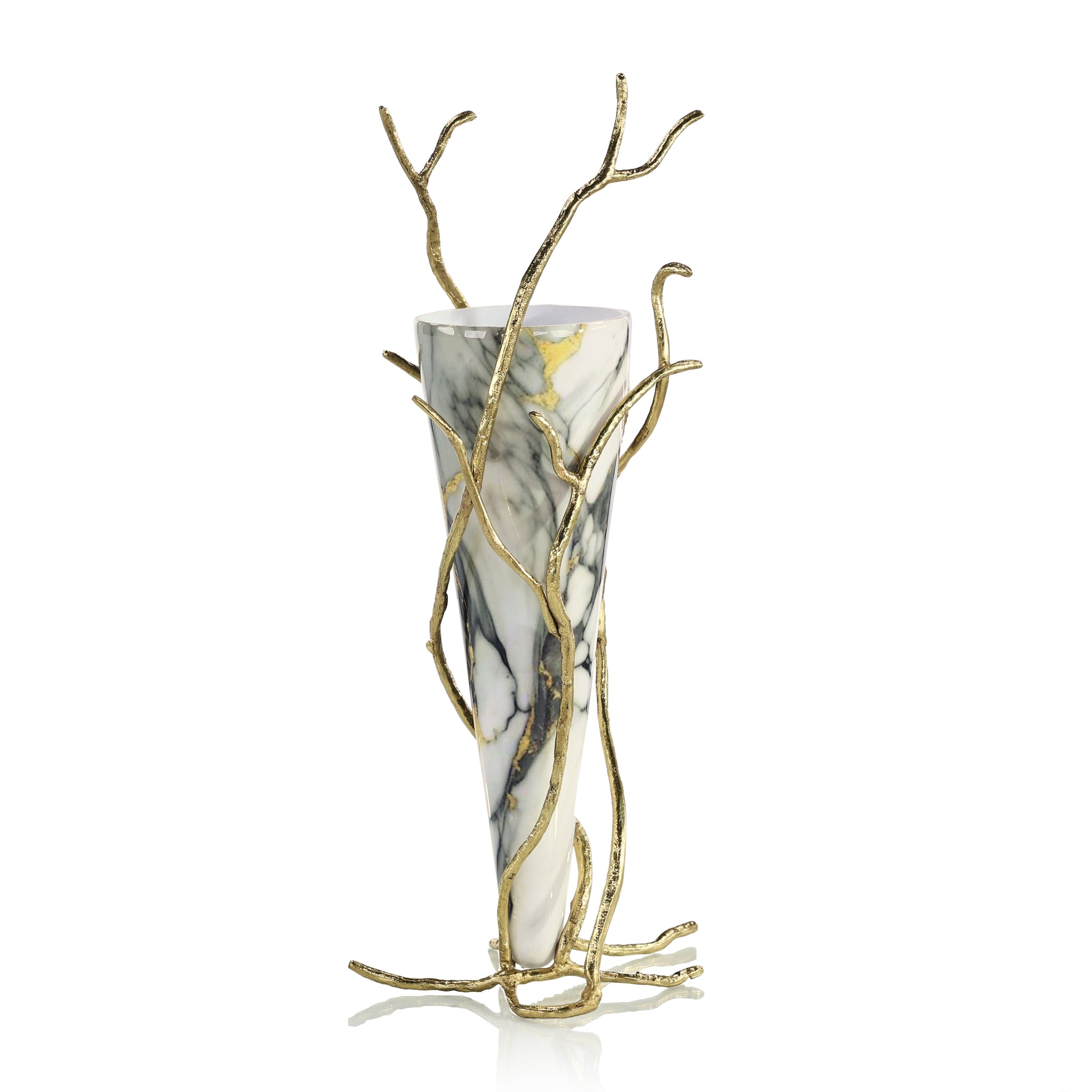 Overgrown Glass Vase, White