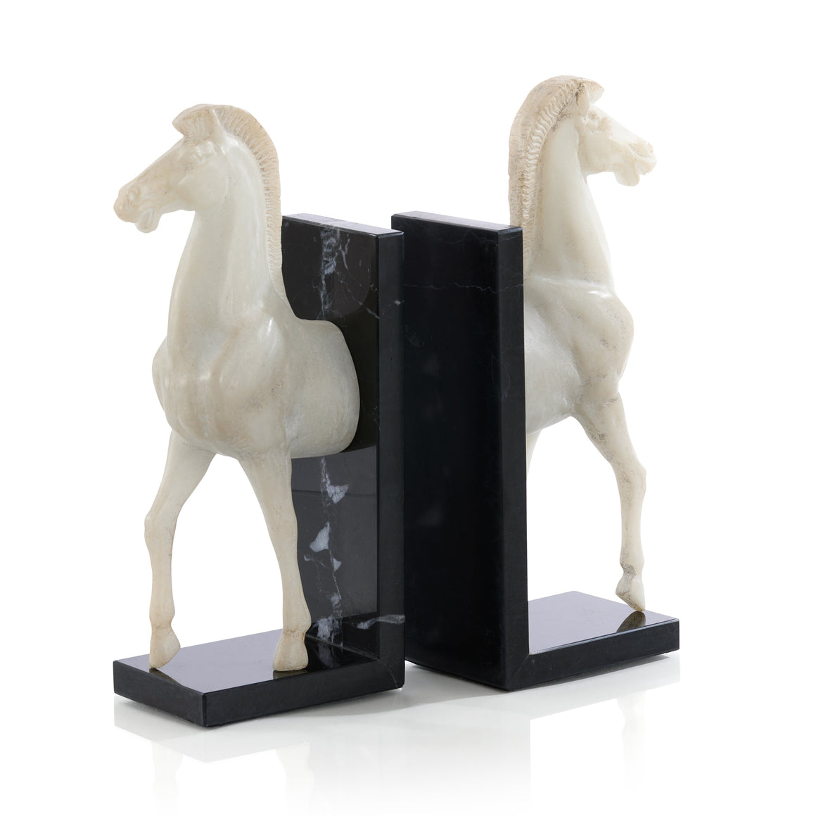 White Horse Bookends, Set of 2