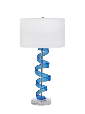 Acrylic Spiral Table Lamp, Blue