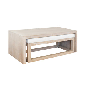 Kenneth Waterfall Coffee Table with Nesting Bench