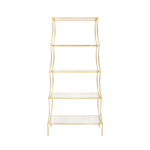 Liana Scalloped Etagere in Gold Leaf