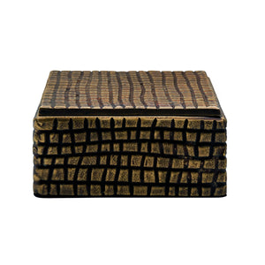 Lizzo Small Brass Aluminum Box with Reptile Texture