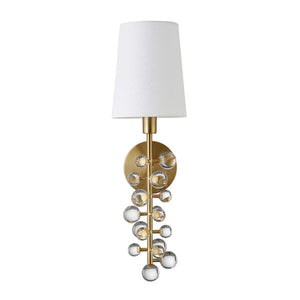 Acrylic Bubble Sconce in Antique Brass