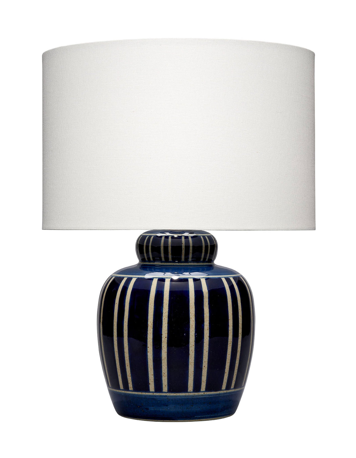Arthur Ceramic Table Lamp with Linen Shade, Navy Blue