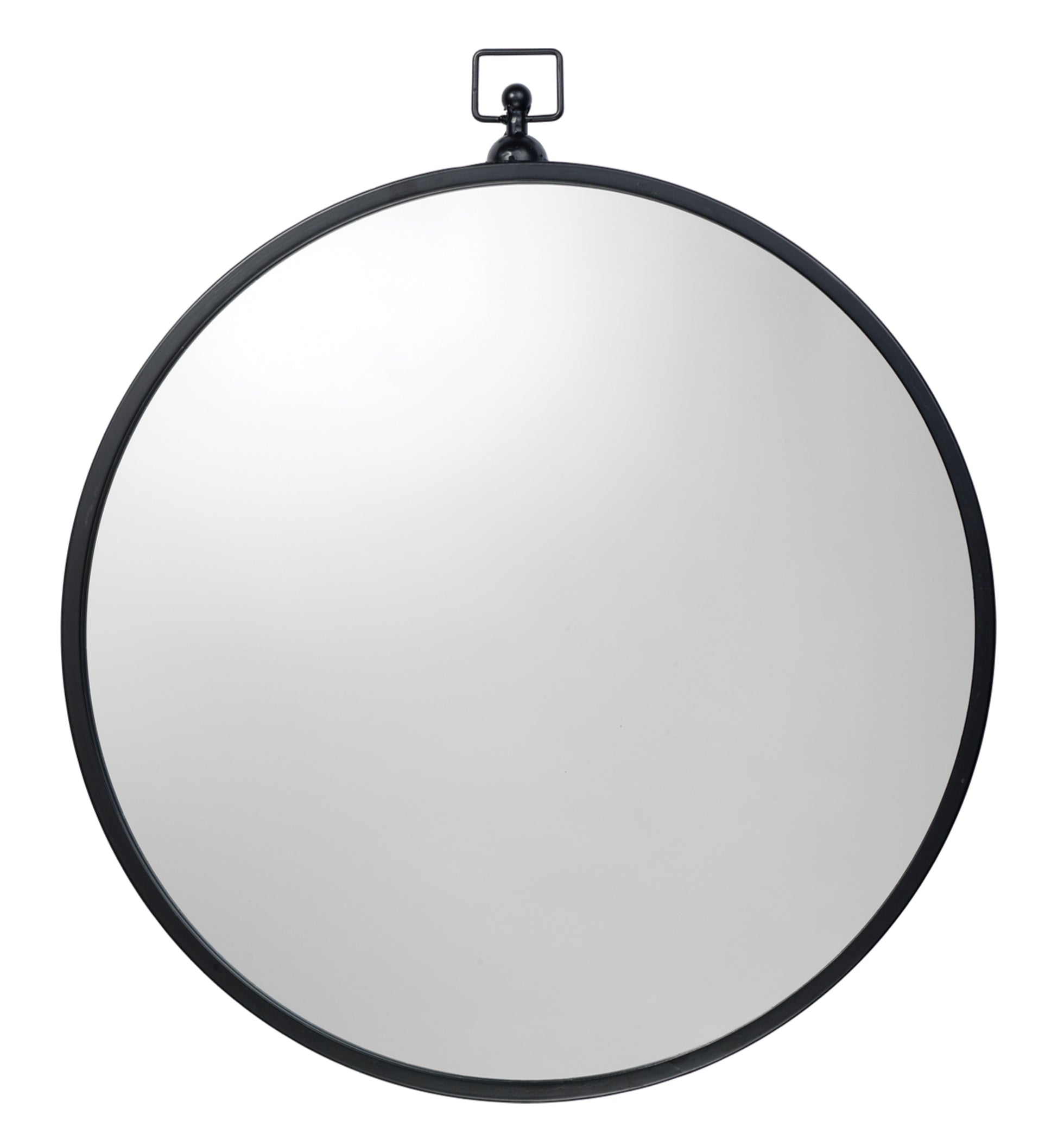 Zoe Iron Round Wall Mirror, Black