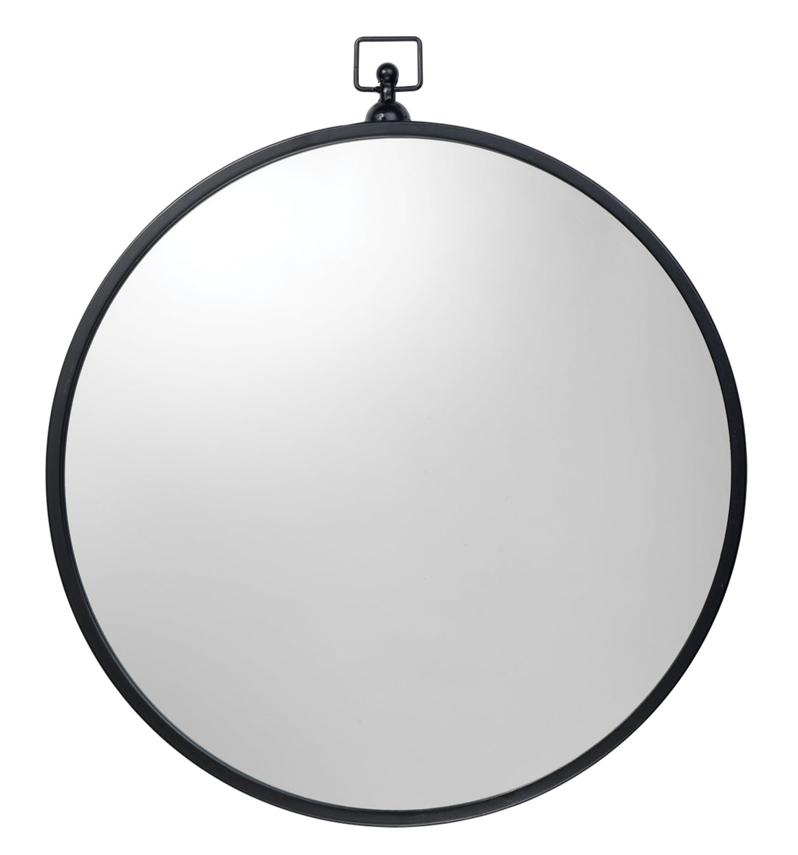 Zoe Iron Round Wall Mirror, Black