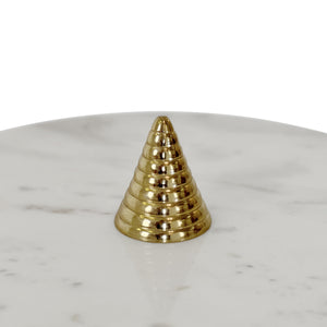 Pasha Round Side Table with Conical Coiled Brass Base